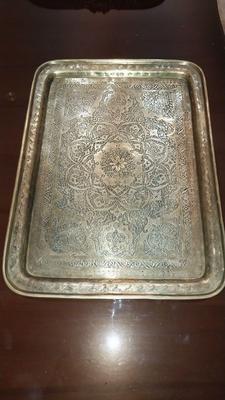 سینی قلم کاری برنجی مسی ورشو در تهران