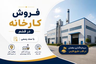 فروش کارخانه در قشم با سند و زمین ۲ هکتاری ۲۱ و یک میلیارد و نیم در بندر عباس