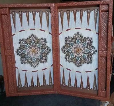 تولیدی تخته نرد تخته نرد چرم پوست ماری اعلا ۱۶۵۰ در شیراز
