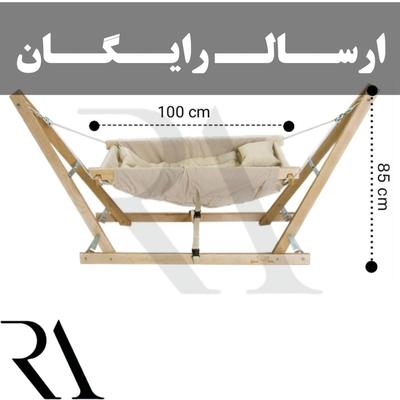 تخت گهواره ننوسنتی بانوج ضد رفلاکس رنگ کرم و طوسی در تهران