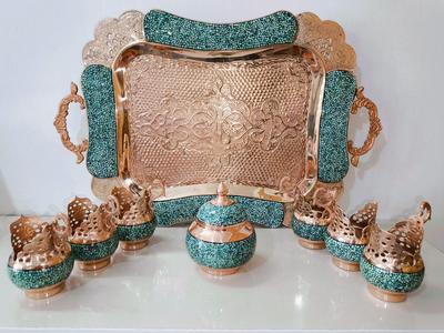 ست سینی قندان فیروزه کوب در اصفهان