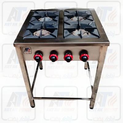 اجاق گاز صنعتی پایه دار استیل 3و4 شعله مربعی خطی در مشهد