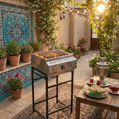 کباب پز گازی استیل برند آتش مهر در تهران