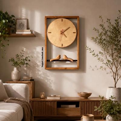 ساعت دیواری گنجشک چوبی عمودی سایز ۴۰×۷۰ در رشت