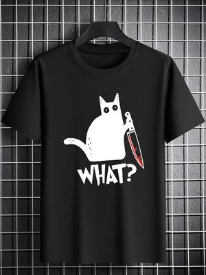 تیشرت فانتزی طرح cat what در مشهد