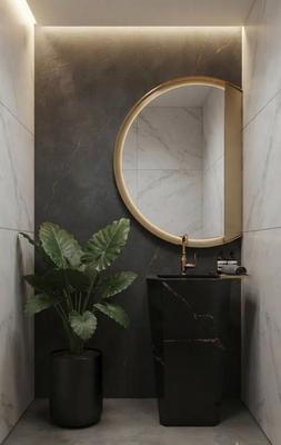 روشویی سنگی لوکس طراحی واجرای سفارشی باسرامیک اسلب در قنات