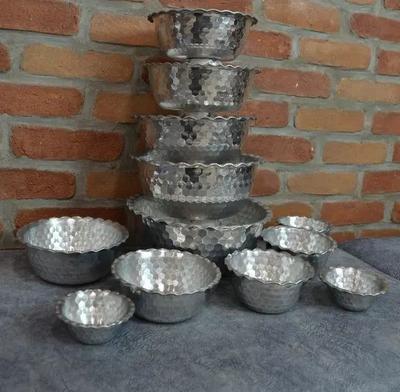 سینی و کاسه استیل ساده و چکشی در کرمان