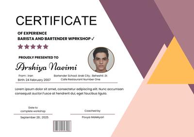 ارائه مدرک بین المللی CERTIFICATE در اراک