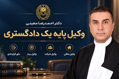 وکیل پایه یک دادگستری،وکیل ملکی،وکیل شرکت،وکیل برند،داور قراردادی در تهران