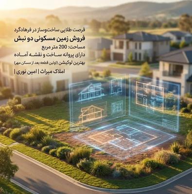 زمین ۲۰۰ متری دو نبش (با پروانه ساخت) / فرهادگرد در مشهد