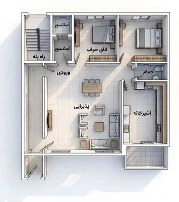 آپارتمان نوساز ۷۵متر ۲خواب / تحویل ۲ماه / نبوت۳۲ در مشهد