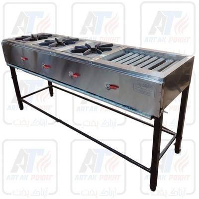 اجاق گاز صنعتی 3شعله با منقل 50 سانتی/اجاق ترکیبی در مشهد