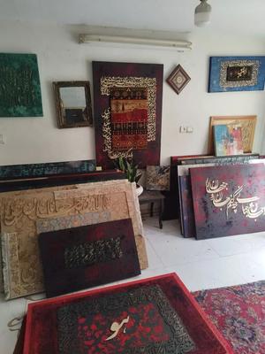 تابلوهای نقاشی بزرگ پتینه خط مخمل فرش امروزنیم بها در تهران